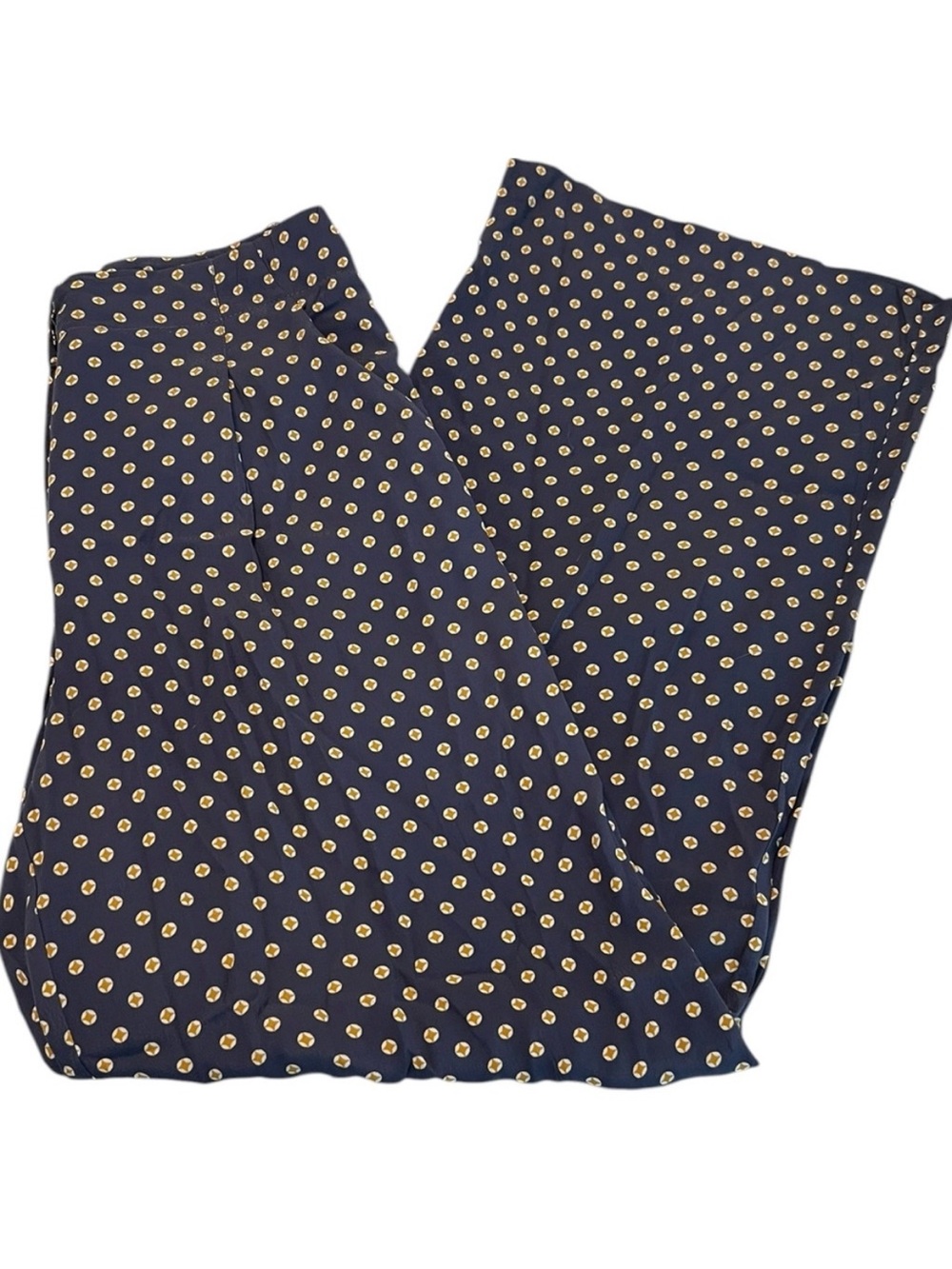 Anthropologie Feather Bone Solstice Wide Leg Pants Navy Yellow Size 12